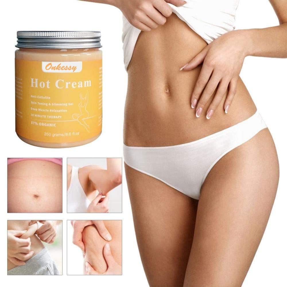 Onkessy Hot Cream on arms and waist for smoother-looking skin
