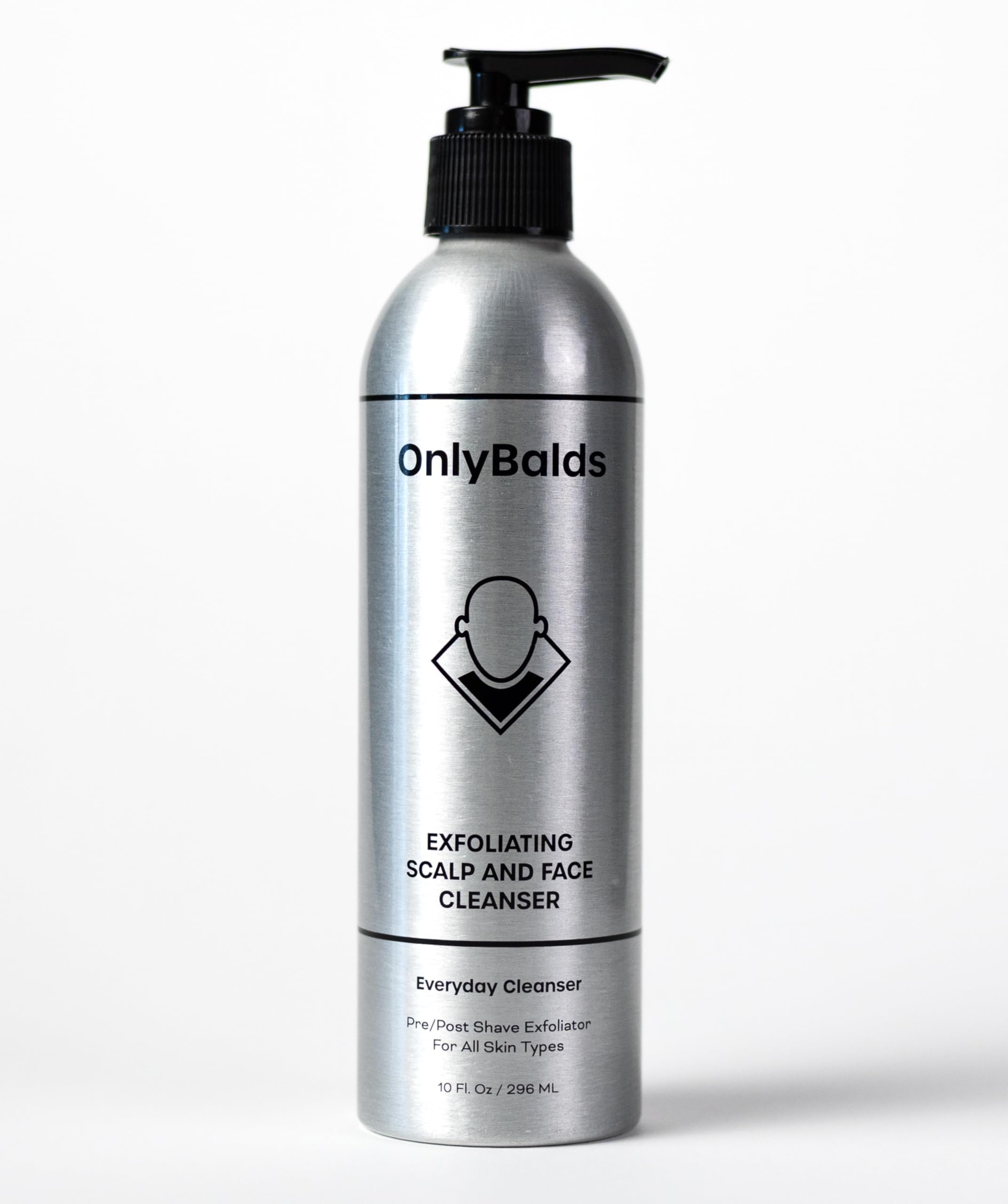 OnlyBalds Exfoliating Scalp Cleanser bottle front for premium grooming prep