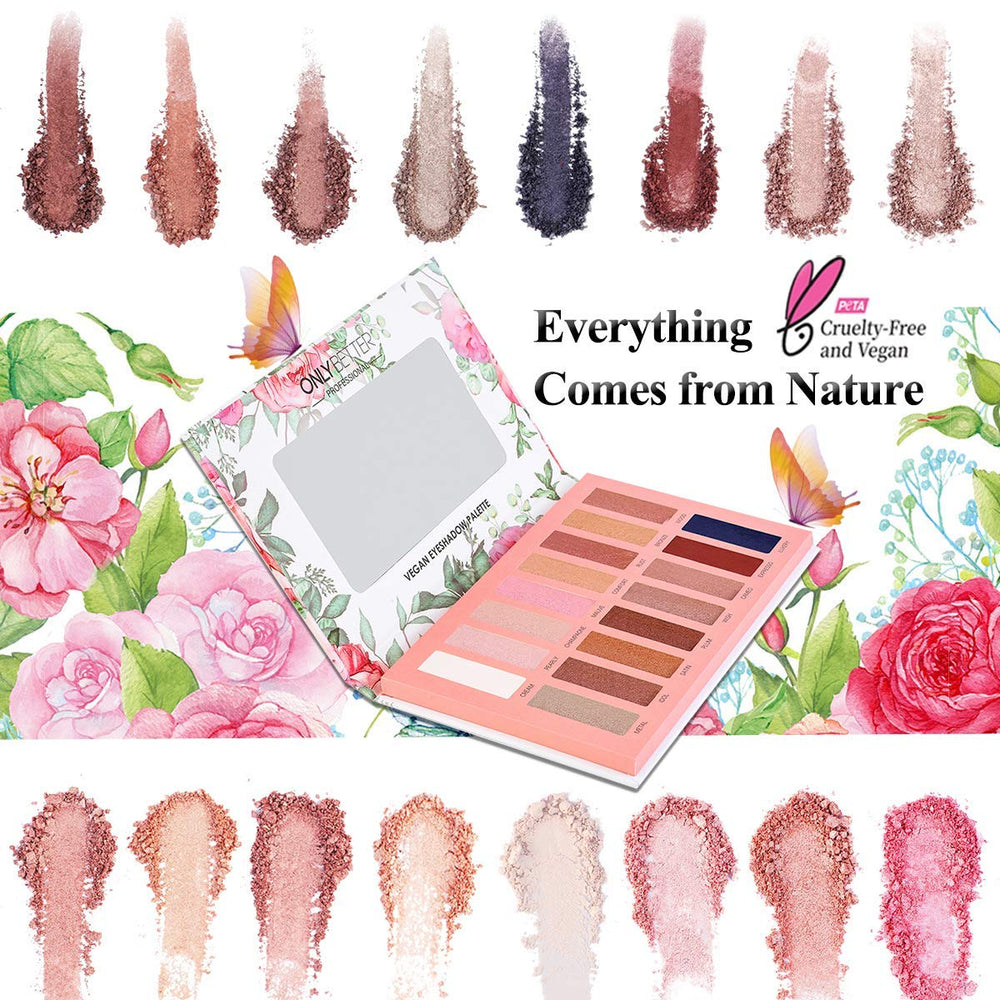 ONLYBETTER vegan nude palette travel-friendly packaging protects shadows.