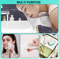 ONLYCARE disposable face towel travel kit shows portable 50-count pack