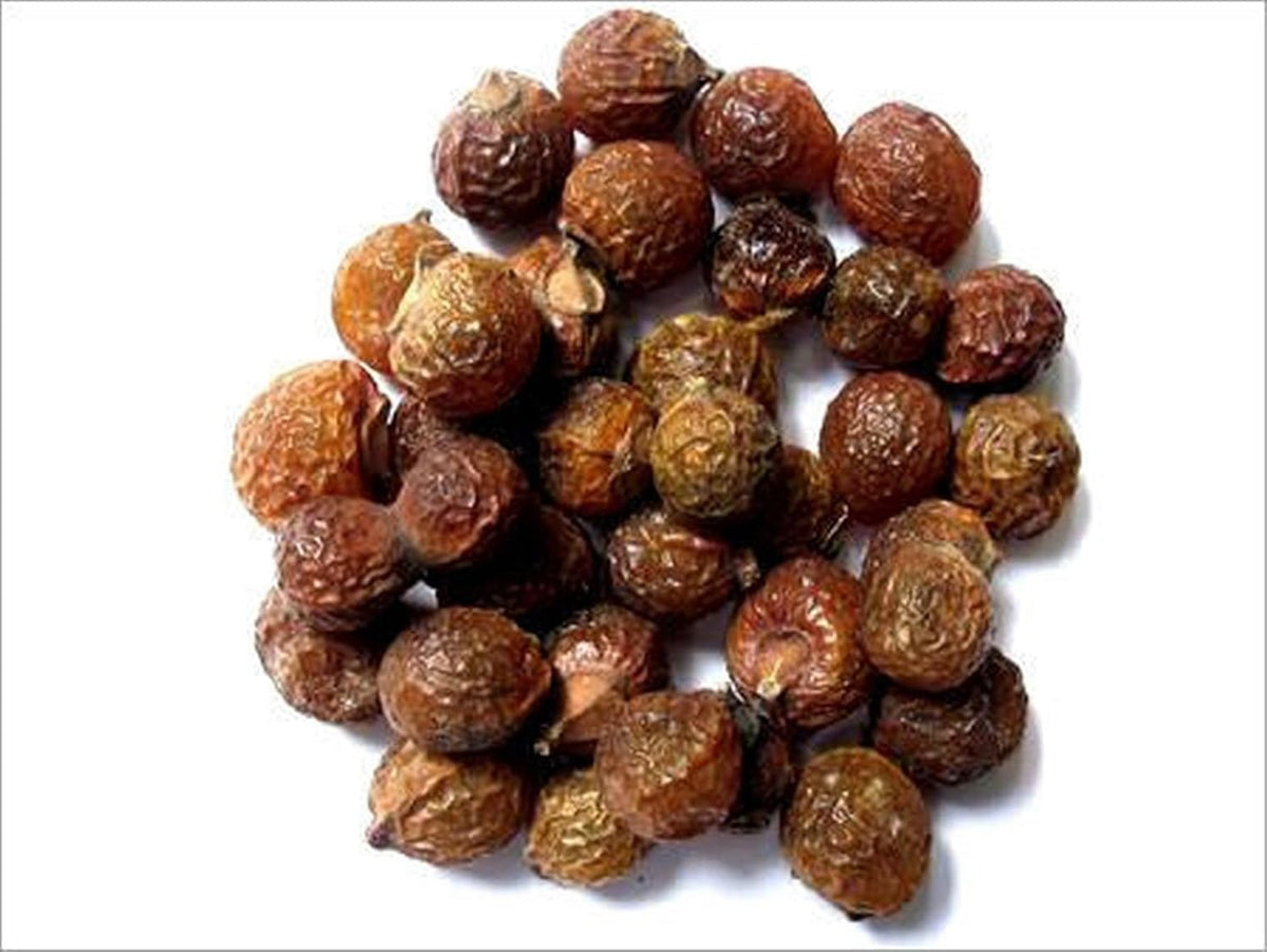 OnMexa Reetha pods 250g pack—natural cleanser for hair, skin, and laundry.