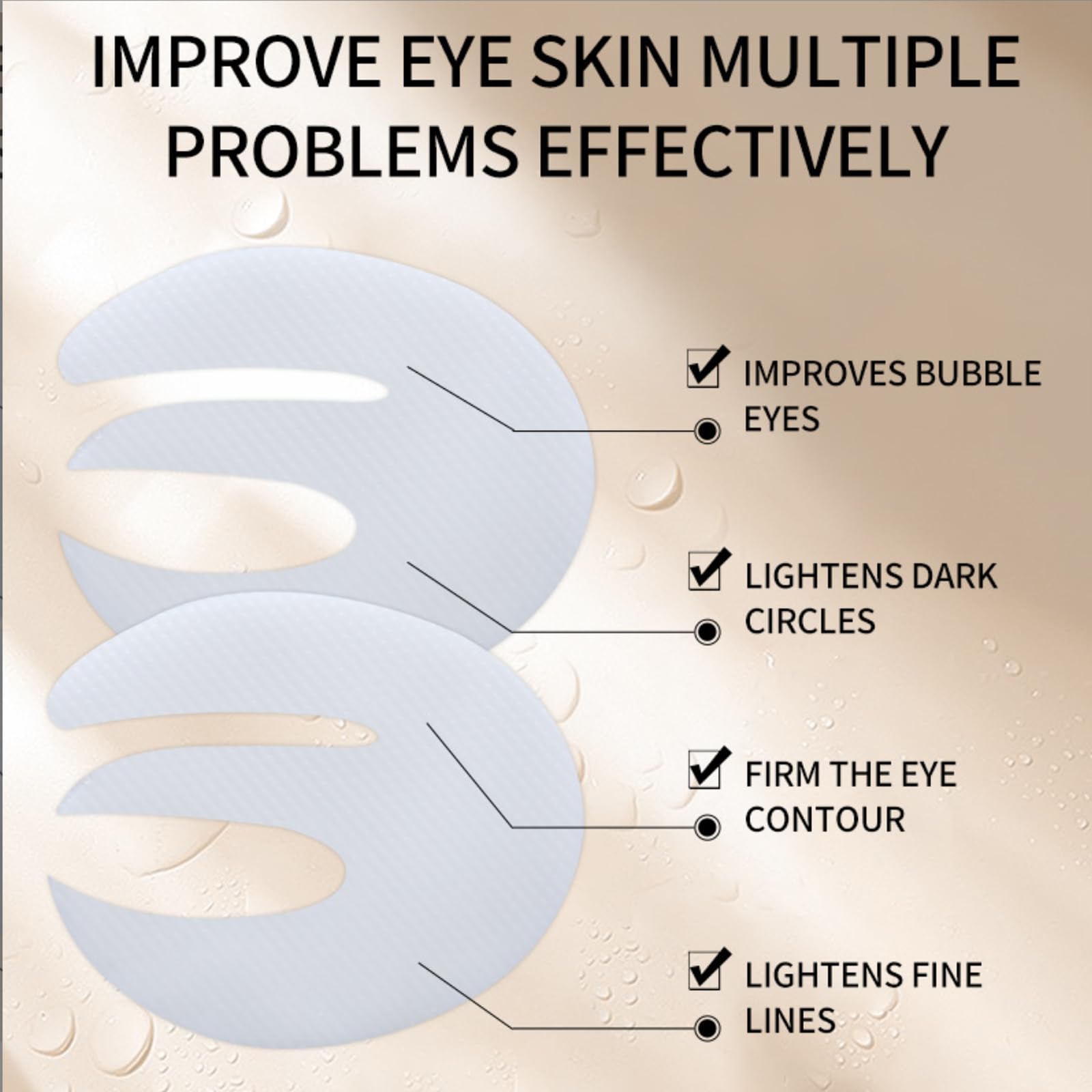 ONMYLOVIN patches applied under-eye area for quick refresh during busy days