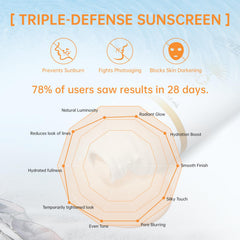 ONSART tinted sunscreen in a makeup bag ready for on-the-go touch-ups.