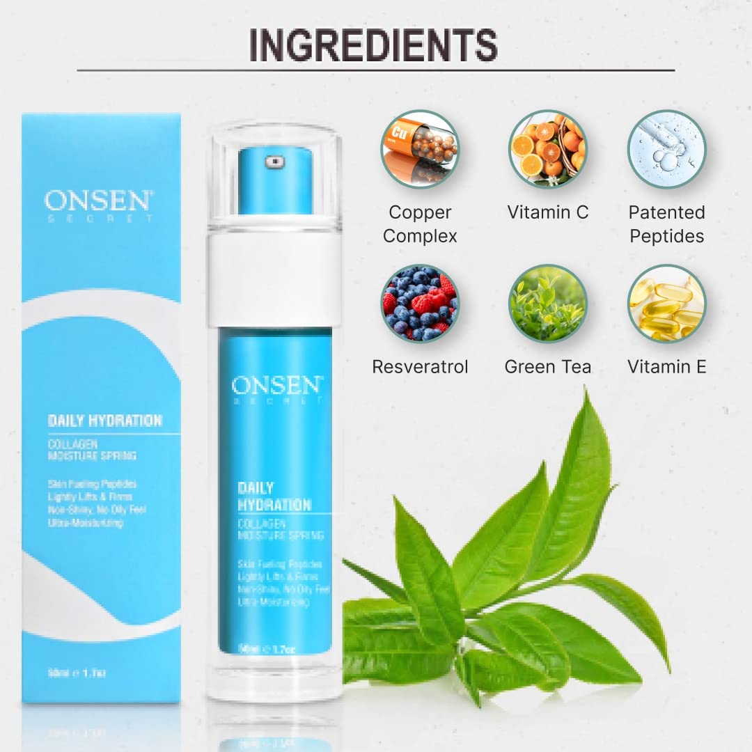 Onsen Secret aloe vera and vitamin E blend shown as nourishing duo
