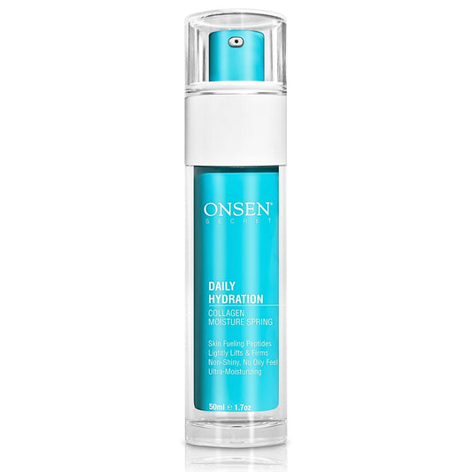 Onsen Secret bottle-pump showcases premium anti-aging hydration for daily skincare
