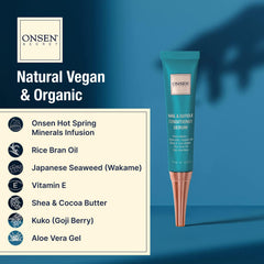 Onsen Secret cuticle cream application swatch showing instant shine.