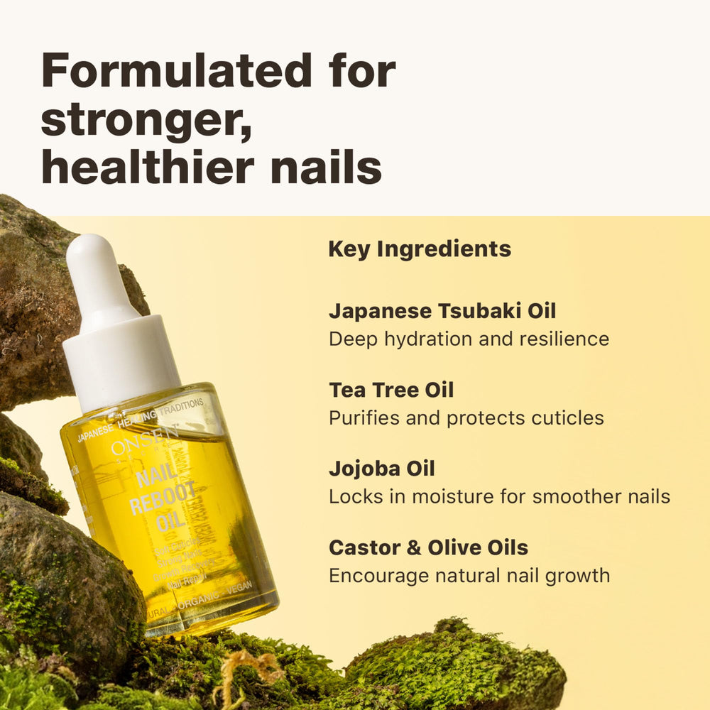 Onsen Secret tea tree oil applied to nails for a refreshed look