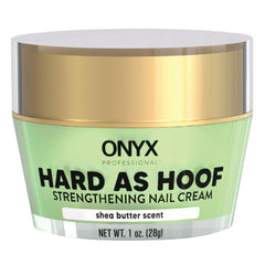 Onyx Professional Hard as Hoof bottle close-up showing nourishing formula for stronger nails.