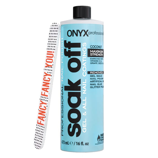 Onyx remover kit includes a handy nail file for at-home mani