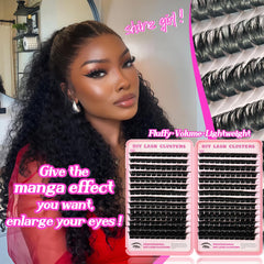 OOPPOO Manga Lash Clusters realistic 200D fiber mimics natural lashes.