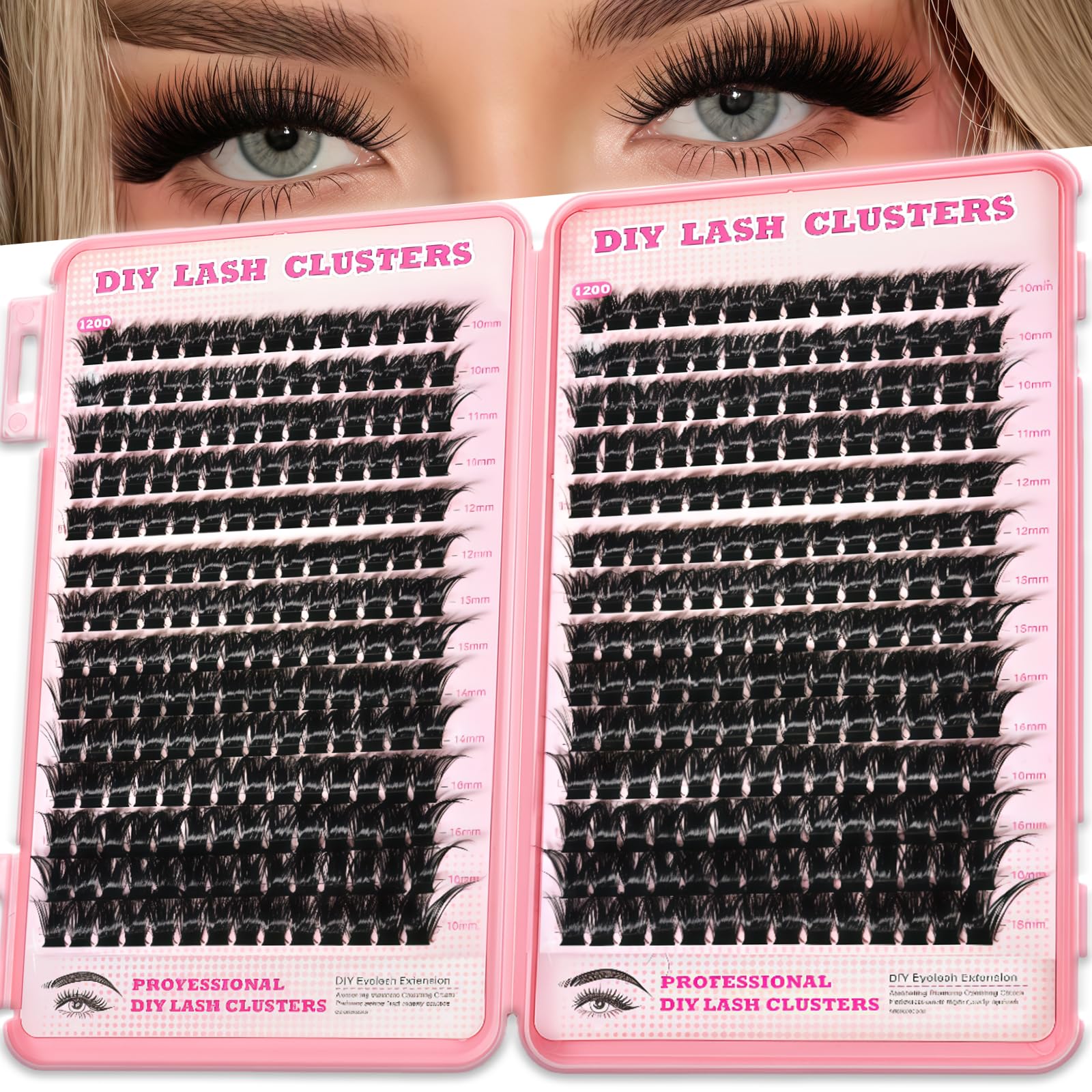 OOPPOO Manga Lash Clusters packaging shows 392 pieces for DIY volume looks.