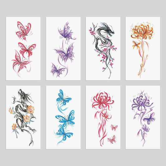 Oottati bianan flower arm tattoo with vivid hues for everyday charm