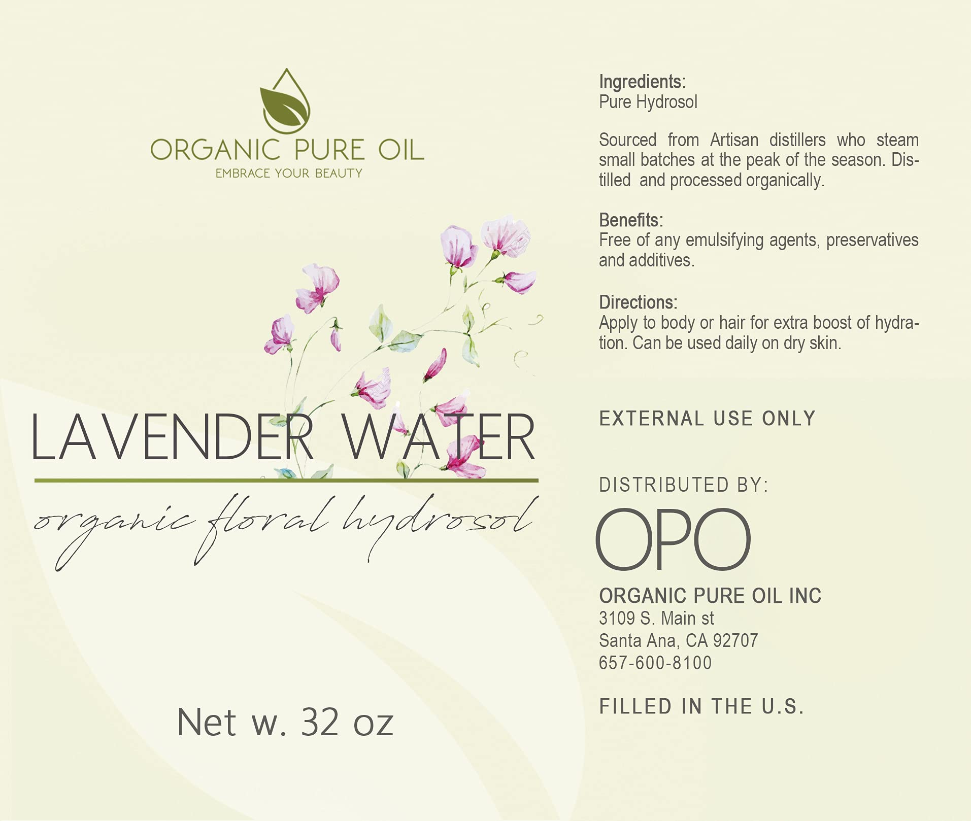 OPO Lavender Hydrosol bottle used in skincare routine for gentle toning.