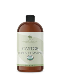 OPO Organic Castor Oil 16oz bottle ready for daily skin and hair care.
