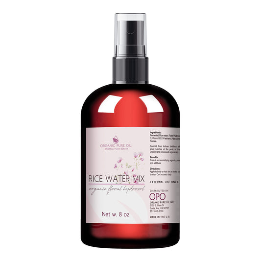 OPO Rice Water Hair Growth Mixture bottle pour for easy daily application