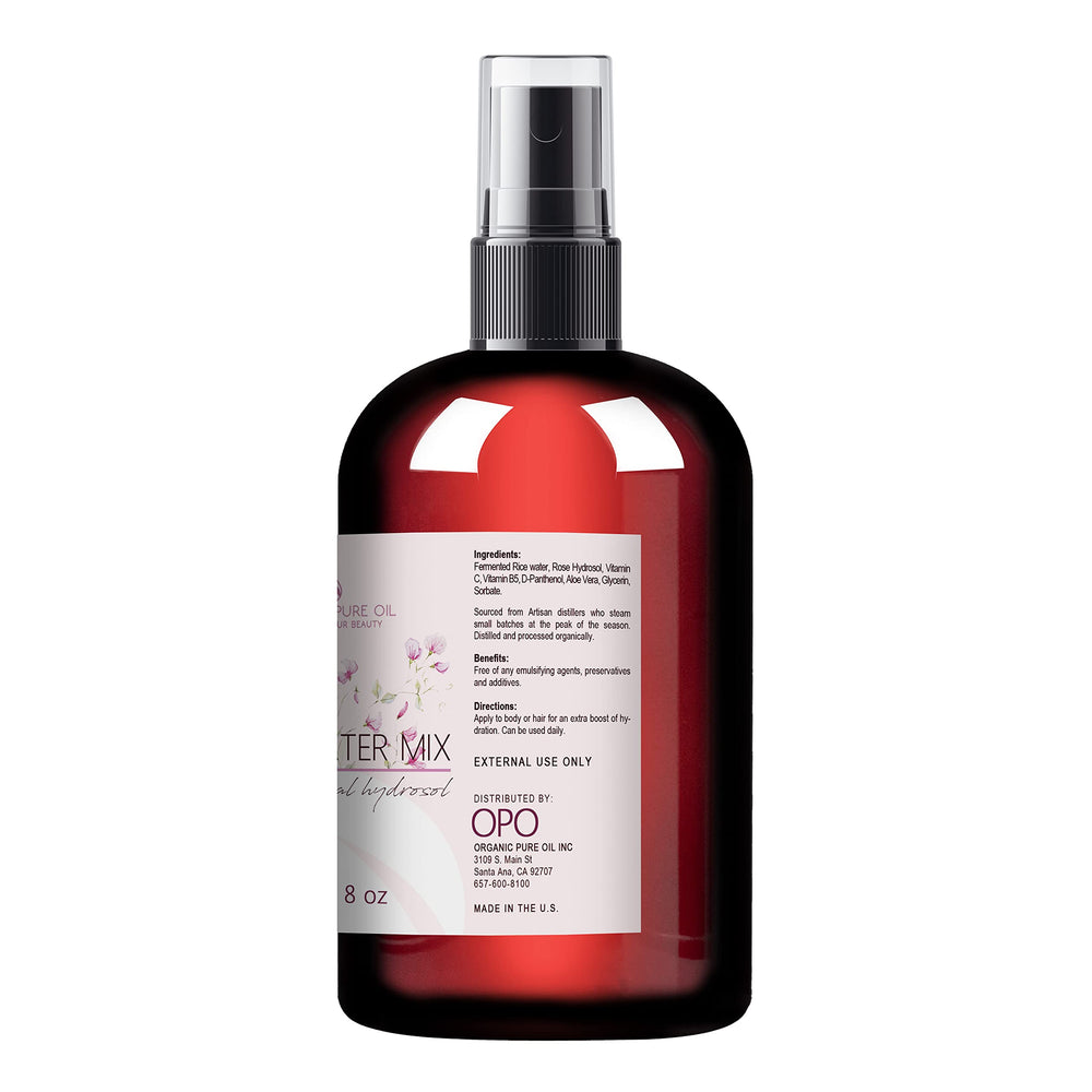OPO Rice Water Hair Growth Mixture ingredients closeup highlighting vitamins and minerals