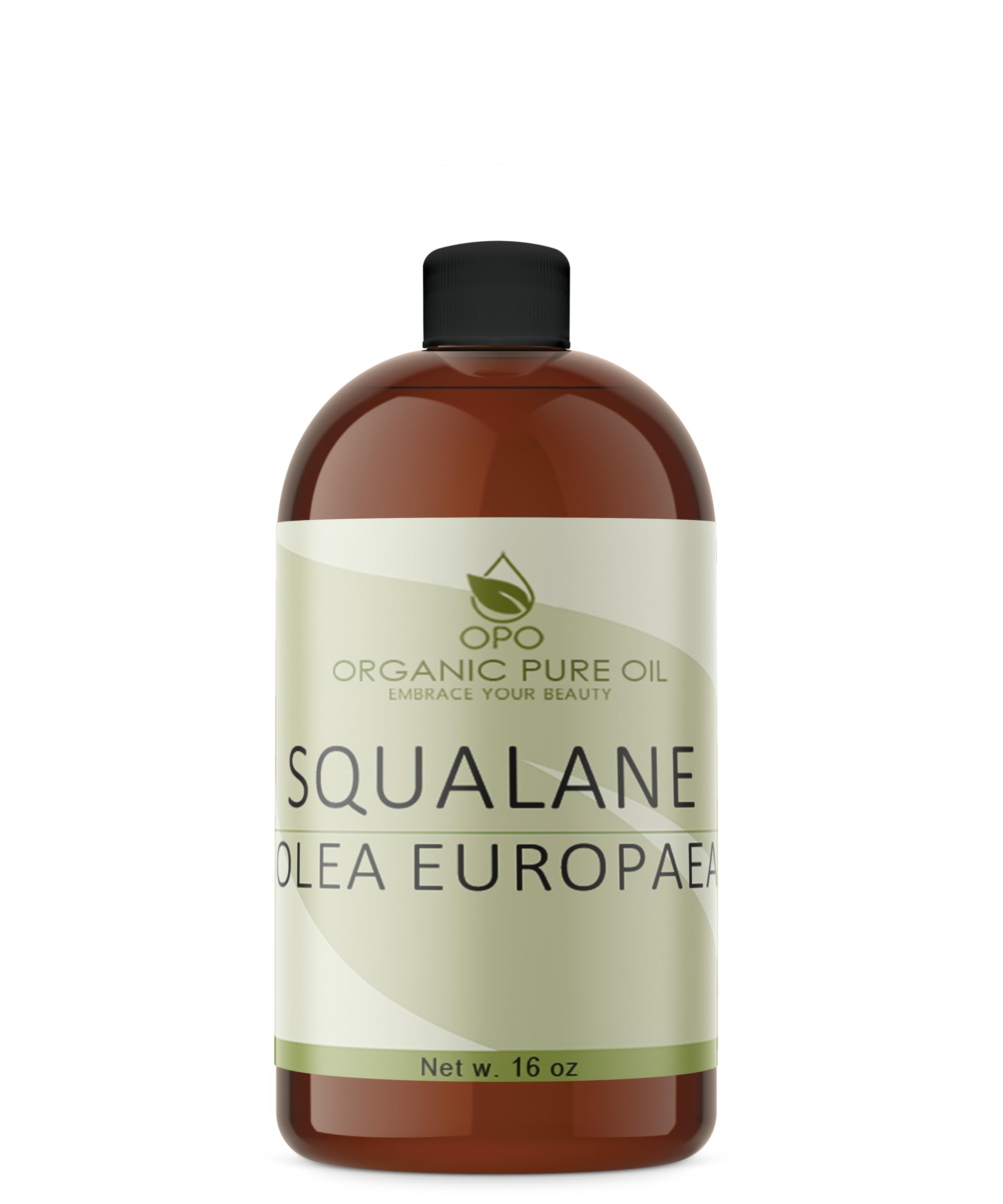 OPO Squalane olive oil bottle demonstrates quick hydration for all skin types.