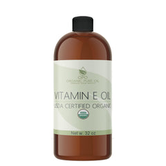 OPO Vitamin E Oil 32oz bottle close-up, lightweight moisturizer for face and body.