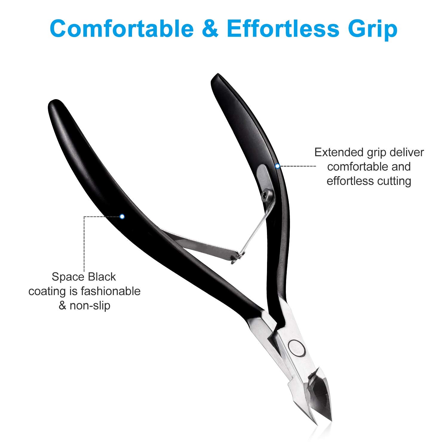 opove X7 black 3/4 jaw cuticle cutter for precise salon use