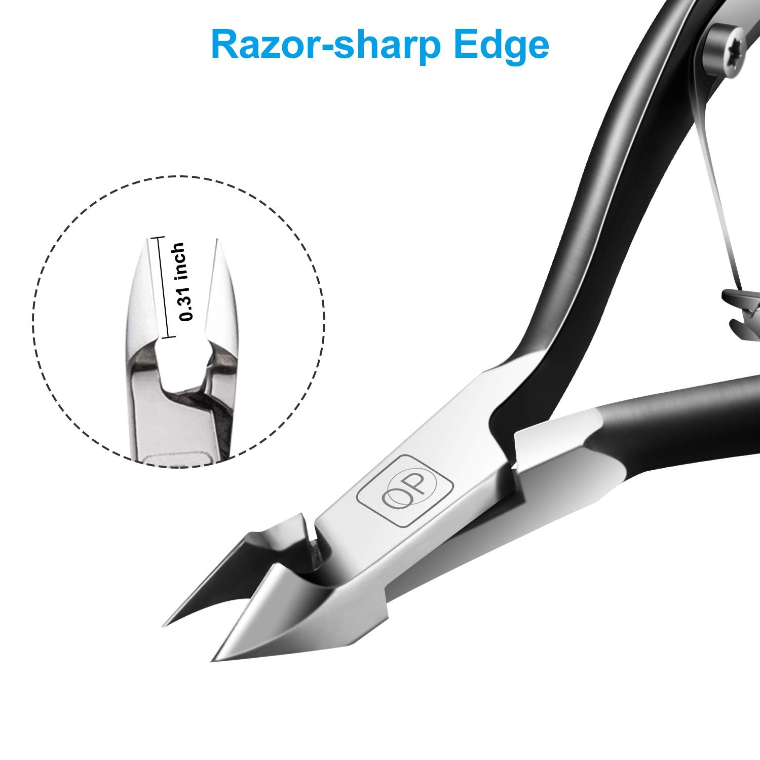 opove X7 black cuticle trimmer in hand shows ergonomic grip for comfortable use