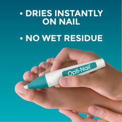 Opti-Nail nail close-up brightening suggests clearer nail appearance.