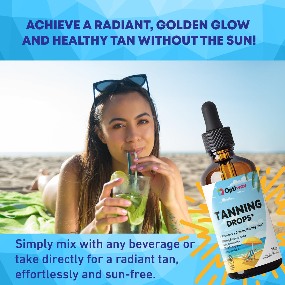Optiwav drops ingredients list highlighting antioxidants for skin hydration