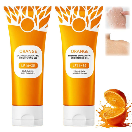 Orange Exfoliating Gel Scrub face: deep pore cleansing with gentle beads.