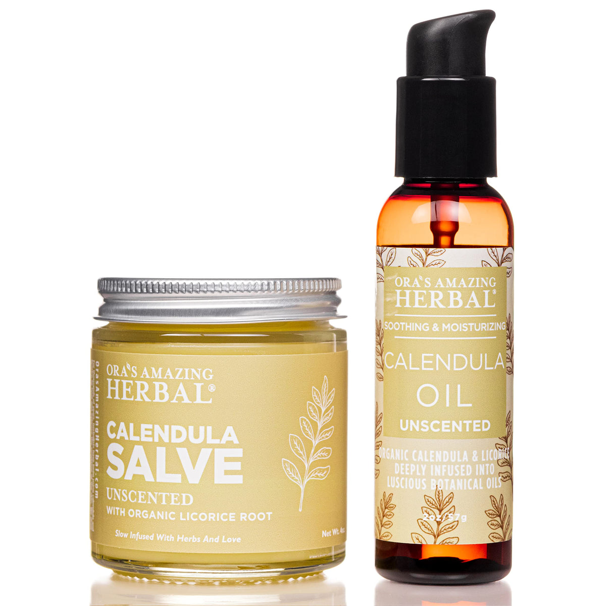 Ora's Amazing Herbal calendula salve jar closeup for soothing dry patches