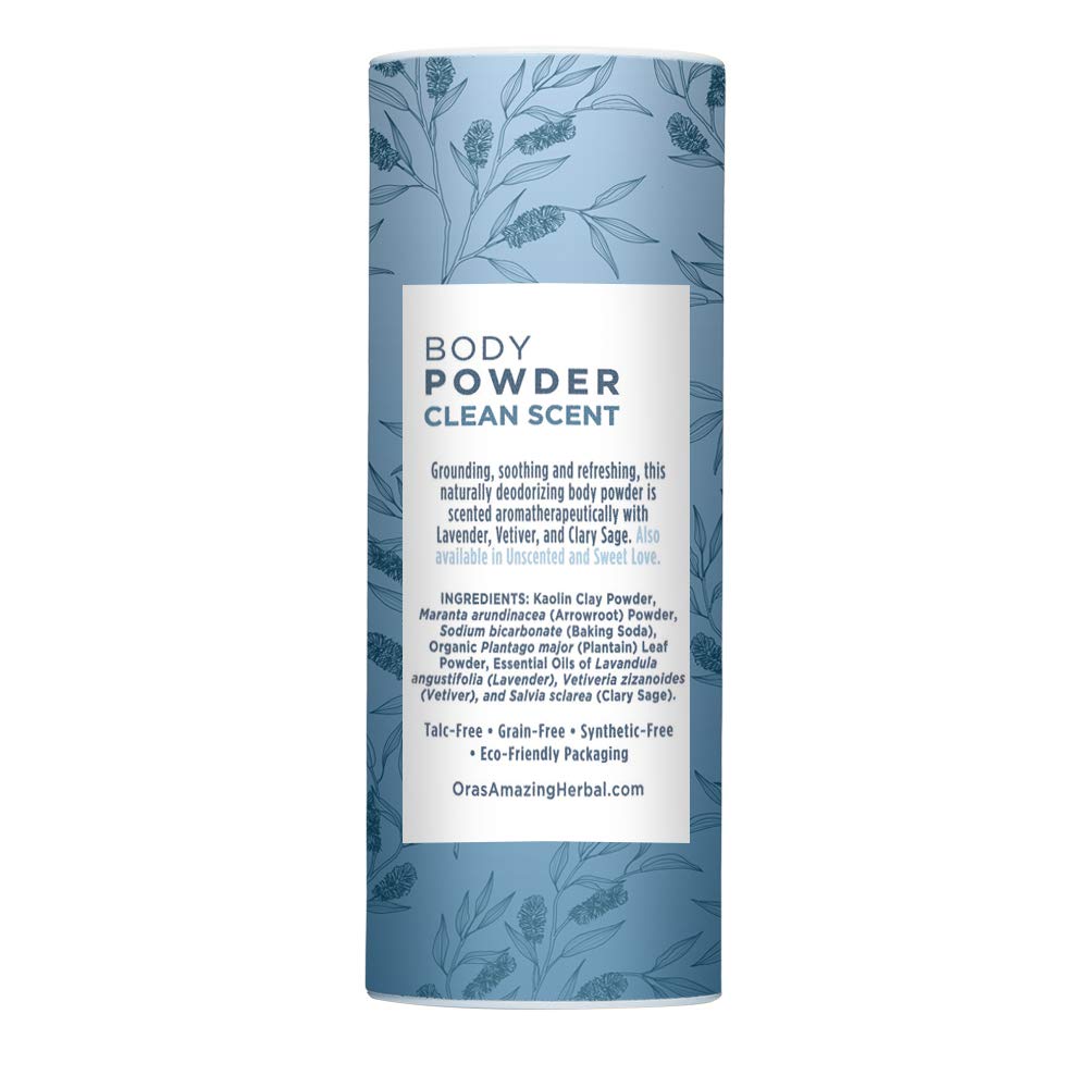 Ora's Amazing Herbal clean scent body oil bottle for after-shower nourishment.