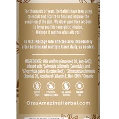 Ora's Amazing Herbal grapeseed oil being applied to skin