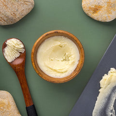 Creamy texture of Ora's Ultra Healing Body Butter ideal for dry skin relief