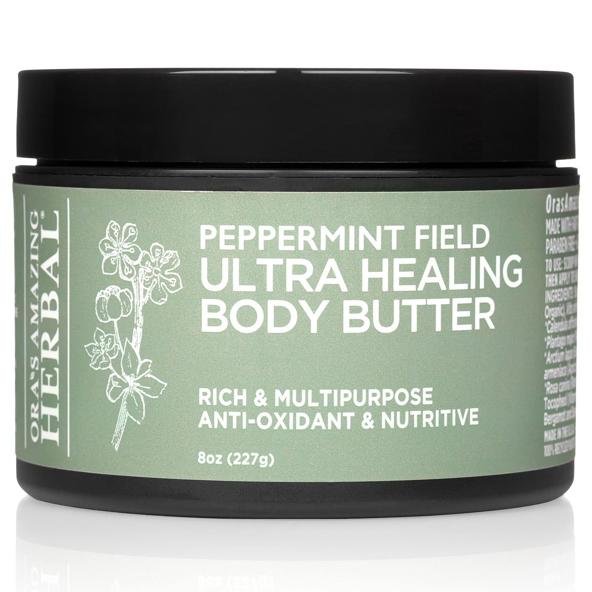 Ora's Amazing Herbal Ultra Healing Butter 8oz tub, deeply moisturizing for dry skin.