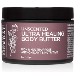 Ora's Amazing Herbal Ultra Healing Butter jar front, fragrance-free moisture for dry skin.