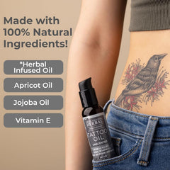 Ora's Amazing Herbal unscented tattoo oil ingredients with calendula and natural oils.