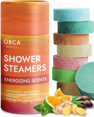 Orca Beauty Jasmine Tea shower steamer on display for relaxation.