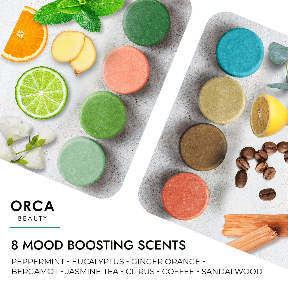 Orca Beauty Sandalwood shower steamer creates a tranquil retreat.