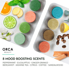 Orca Beauty Sandalwood shower steamer creates a tranquil retreat.