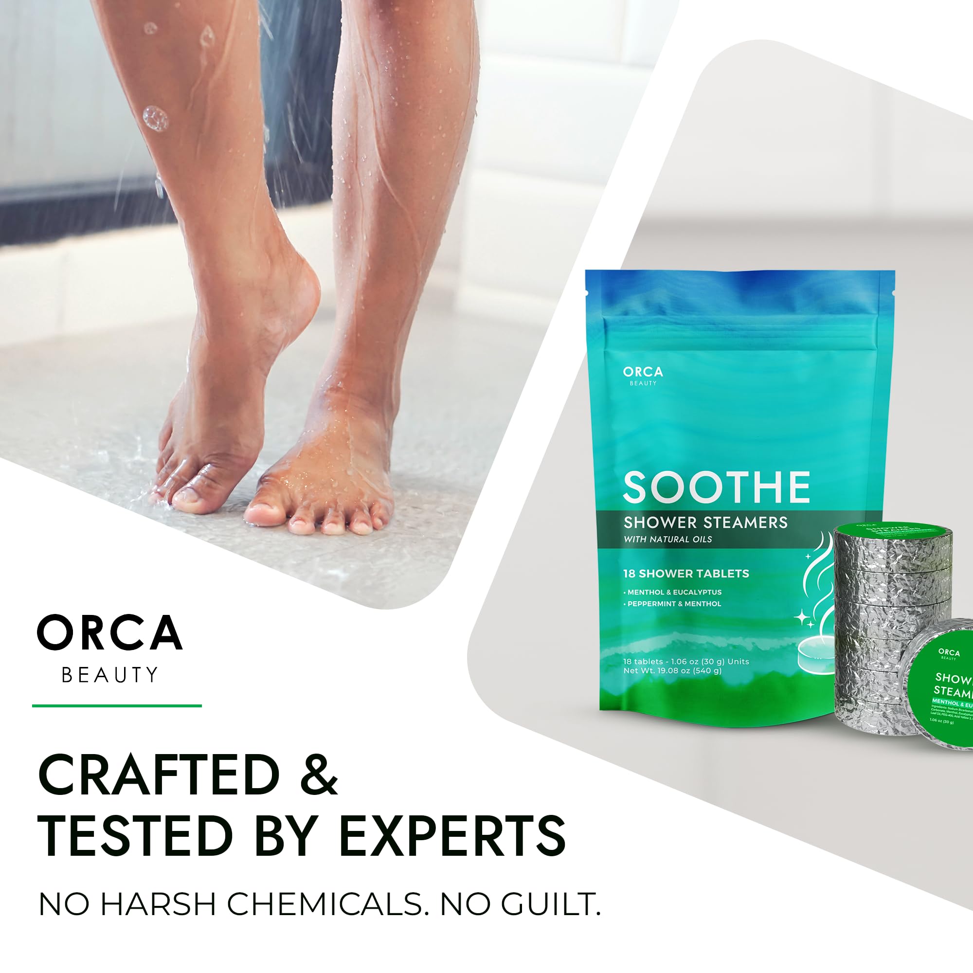 Orca Beauty Shower Steamers in a cozy bathroom setting inviting relaxation rituals.