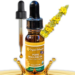 Organic Botanicals Pure Organic Mullein Oil bottle for gentle ear care and natural relief