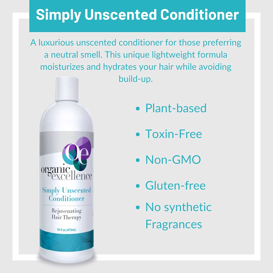 Organic Excellence conditioner applied to wet hair demonstrates easy slip and even distribution.
