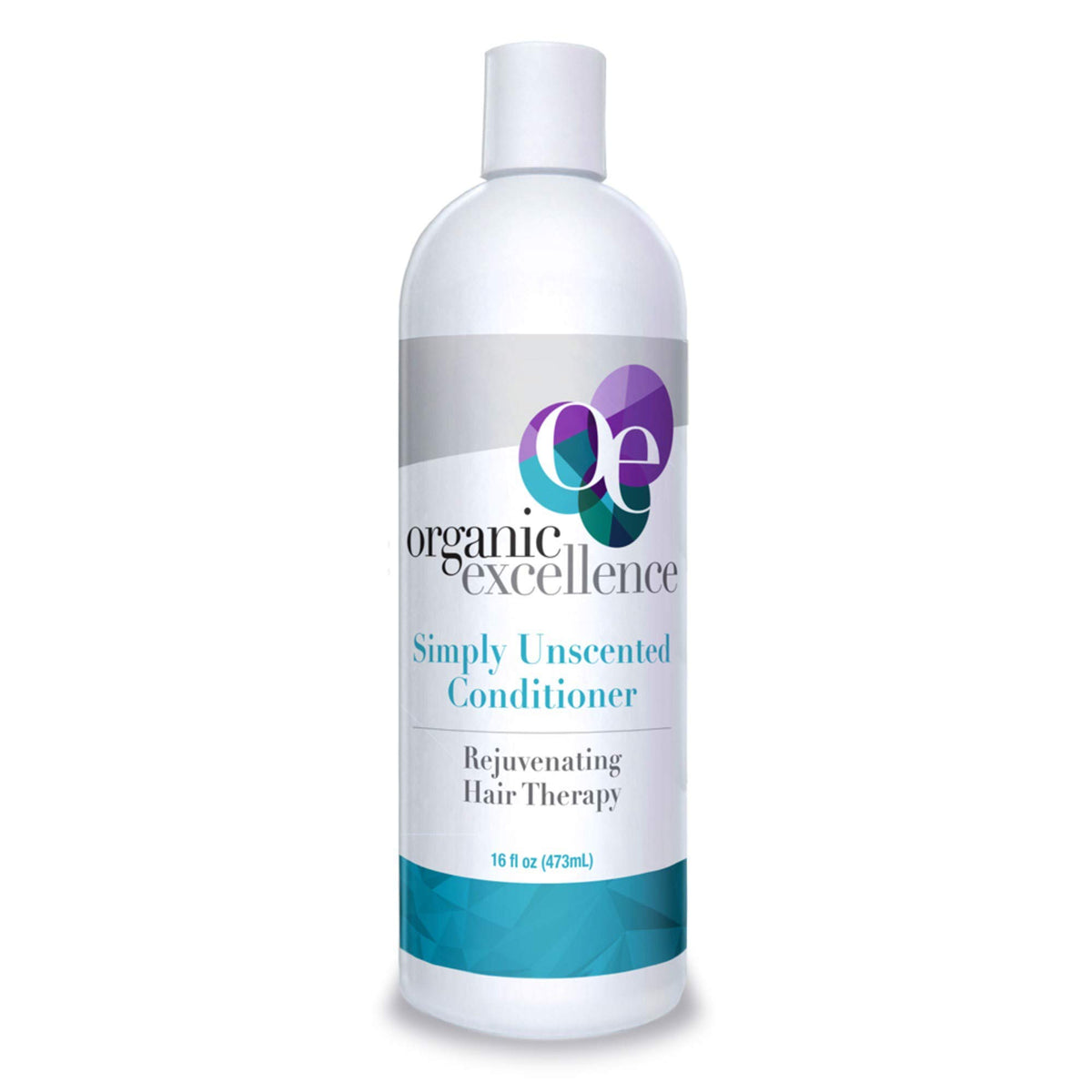 Organic Excellence sulfate-free conditioner bottle shows fragrance-free formula for sensitive scalps.