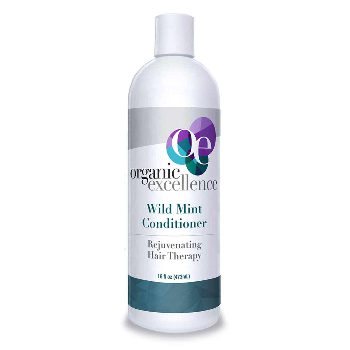 Organic Excellence Wild Mint Conditioner bottle promotes silky hydration for daily hair care.