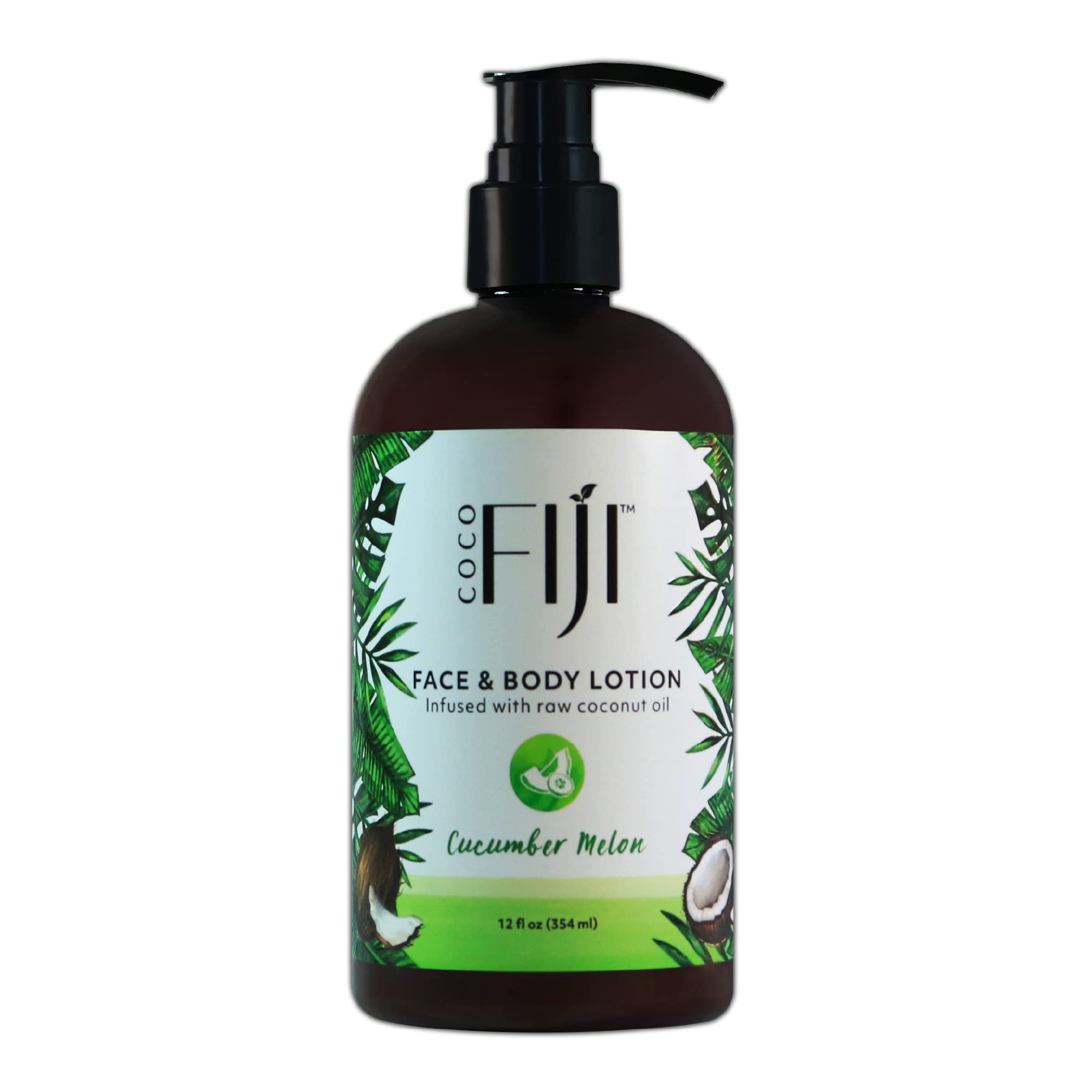Organic Fiji Coco Fiji Face & Body Lotion bottle closeup for rich moisture