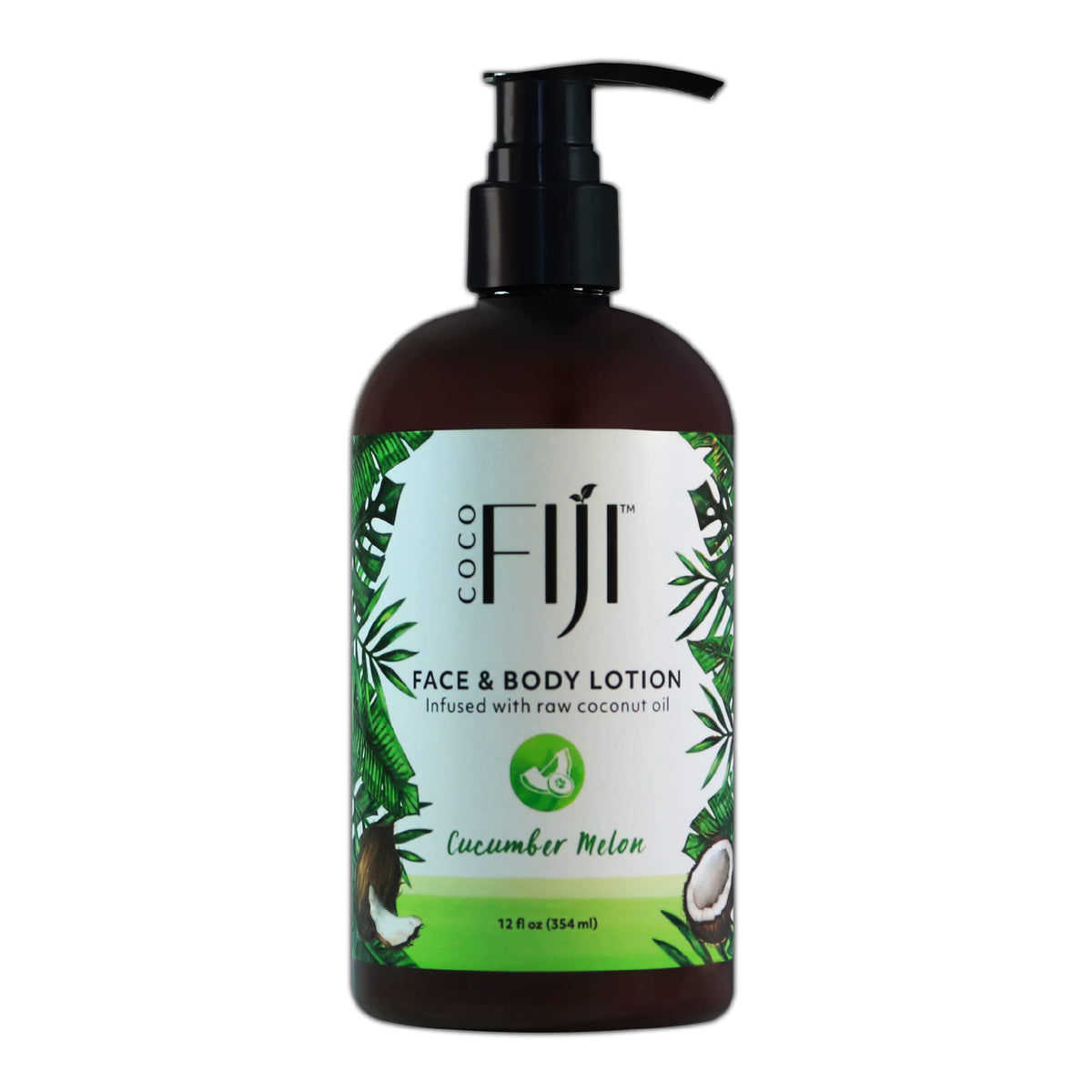 Organic Fiji Coco Fiji Face & Body Lotion bottle closeup for rich moisture