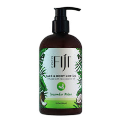 Organic Fiji Coco Fiji Face & Body Lotion bottle closeup for rich moisture