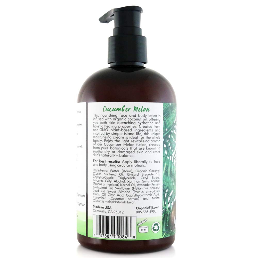 Organic Fiji Coco Fiji lotion pump demonstrates easy, mess-free application