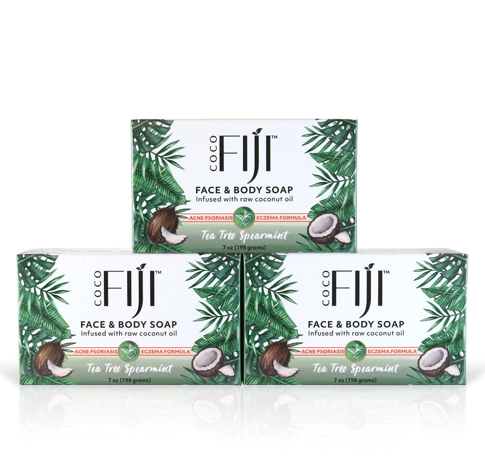 Organic Fiji Coco Fiji Soap Bar creates rich face and body lather for hydrated skin.
