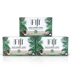 Organic Fiji Coco Fiji Soap Bar creates rich face and body lather for hydrated skin.