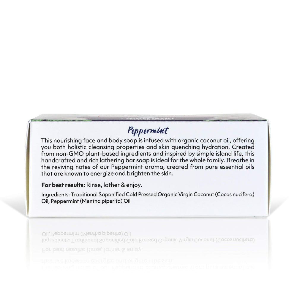 Coco Fiji soap bar peppermint fragrance for refreshing cleanse.