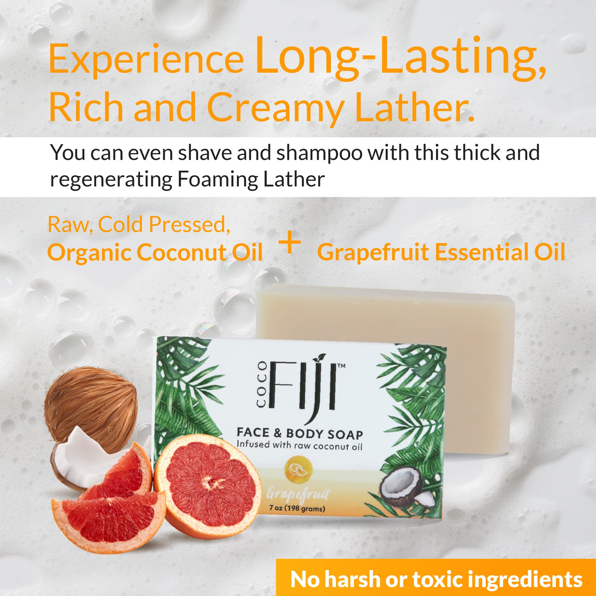 Organic Fiji Coco Fiji vegan cruelty free soap, USA made with natural ingredients.